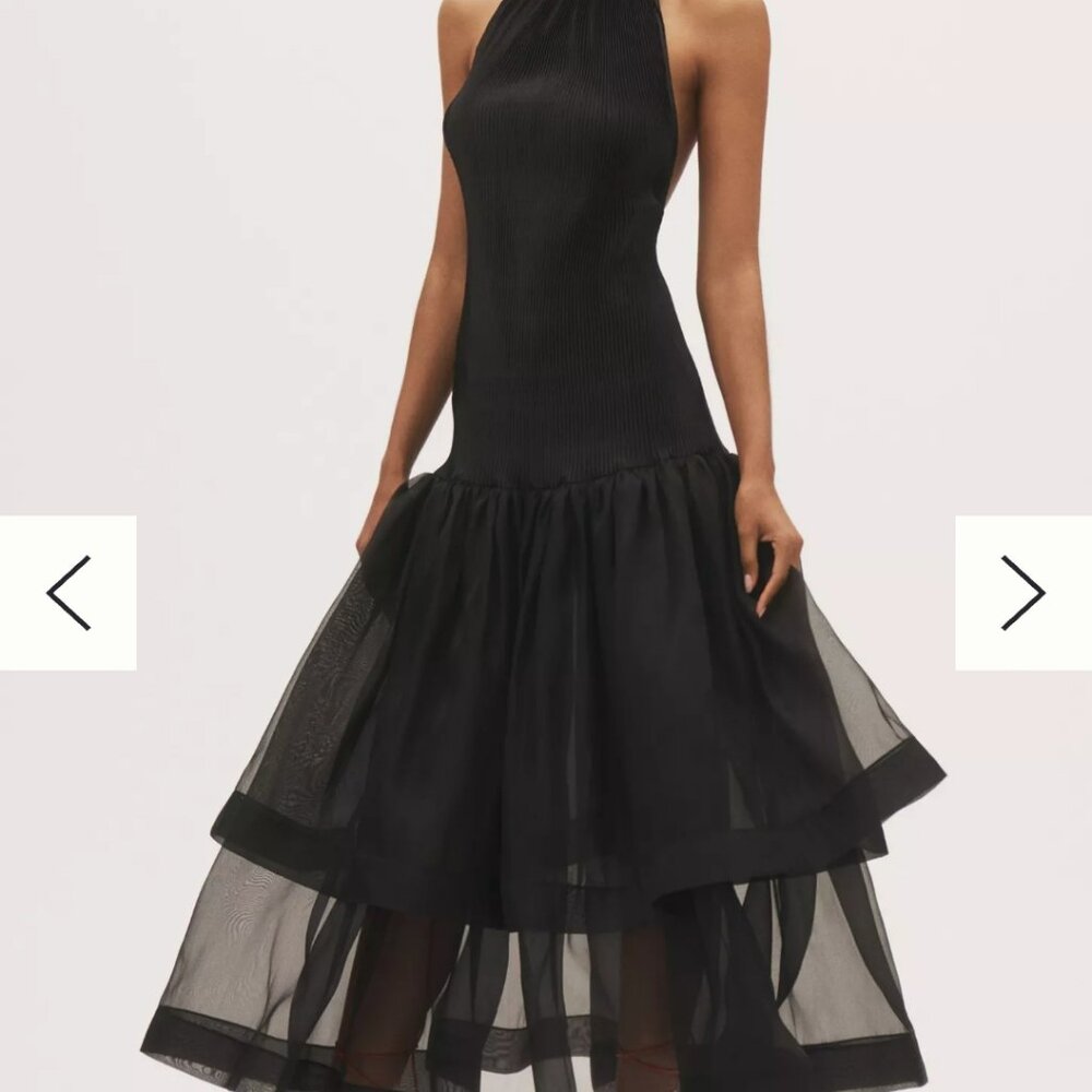 Anthropologie LIDEE Carrie Halter Drop-Waist Tiered Maxi Dress